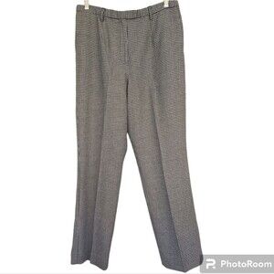 Pendleton Houndstooth Wool High Rise Straight Leg Trousers Size 10 petite
